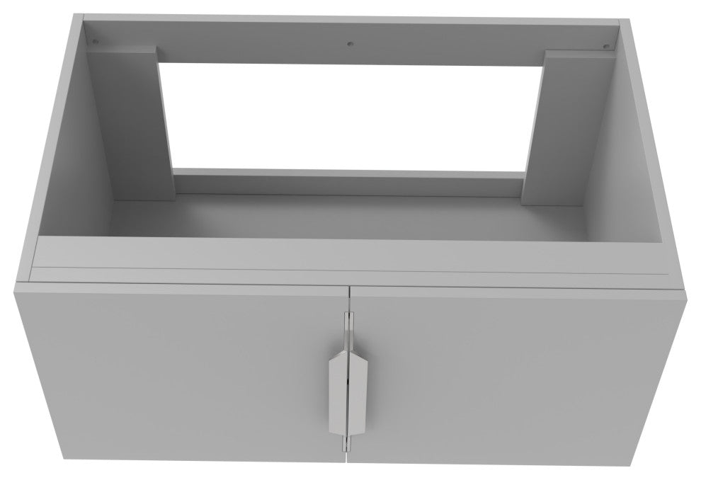 CastelloUSA Alpine 30" Wall Mounted Vanity, Base Only, Gray, Chrome Handles