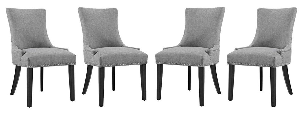 Marquis Dining Chair Fabric Set of 4, Light Gray