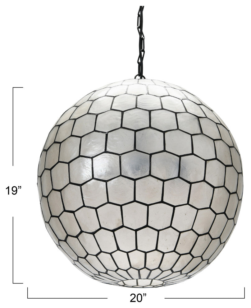 Capiz Honeycomb Ceiling Light, Extra Large