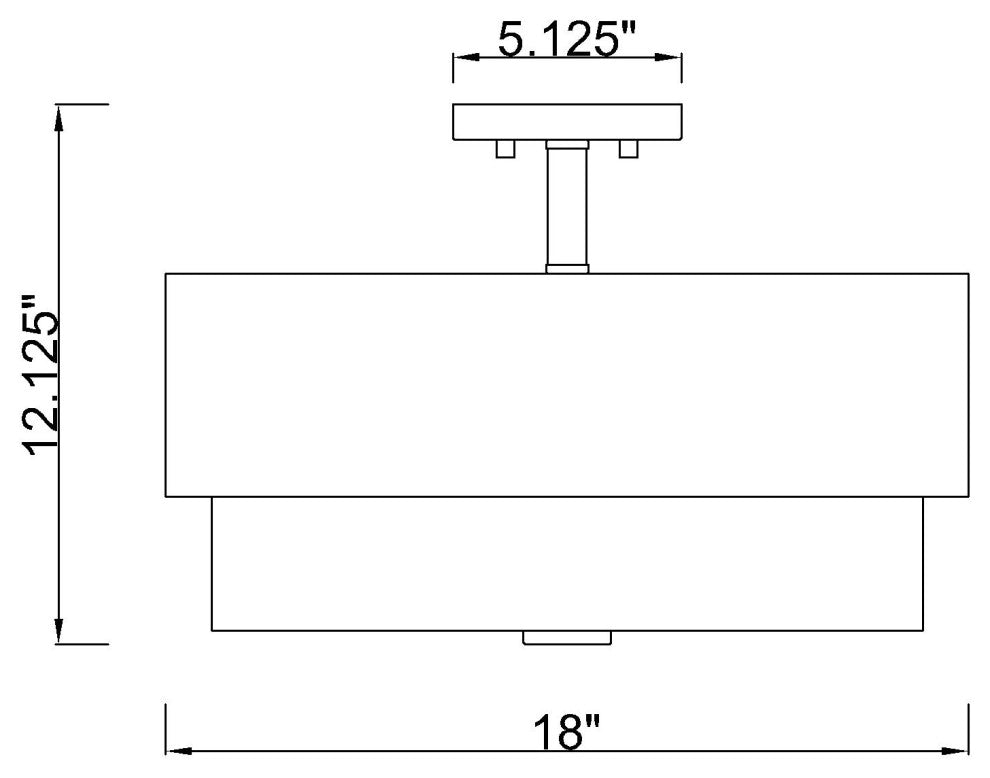 Z-LITE 3-Light Semi Flush, Matte Black