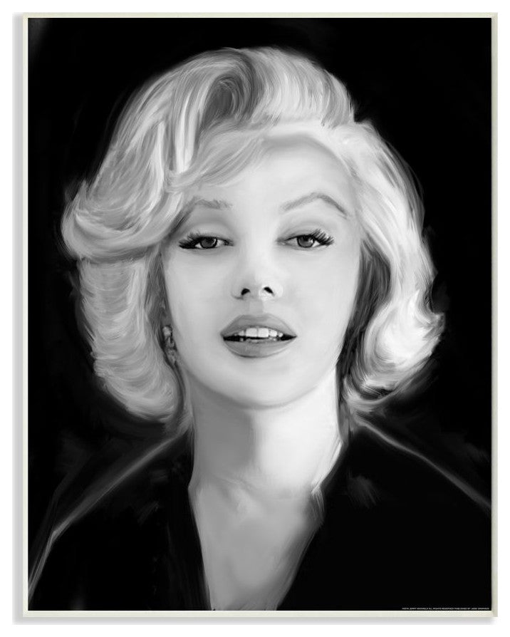 Stupell Industries Marilyn Portrait Vintage Hollywood Movie Star, 10 x 15