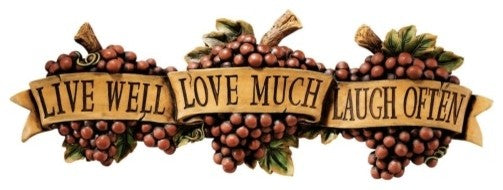 Inspirational Kitchen Grapes Live Love Laugh Wall Sculpture Decor