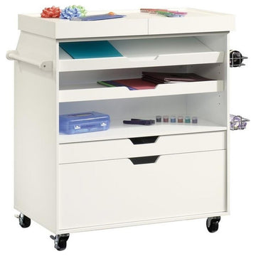 Sauder Select Craft Cart in Soft White