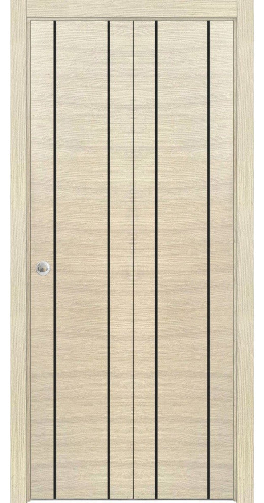 Bi-fold Doors 60 x 84 | Planum 0017 Natural Veneer with  | Sturdy Tracks