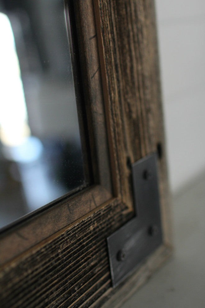 Rustic Bathroom Mirror, Modern Farmhouse Mirror, Ranch Hand Mirror, 30