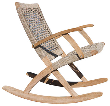 Eucalyptus and Rope Rocking Chair, Wheat Rope