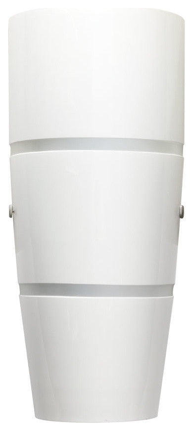 Madison 17" White LED Handcrafted Glass Wall Sconce, Satin Nickel2700K 90Cri