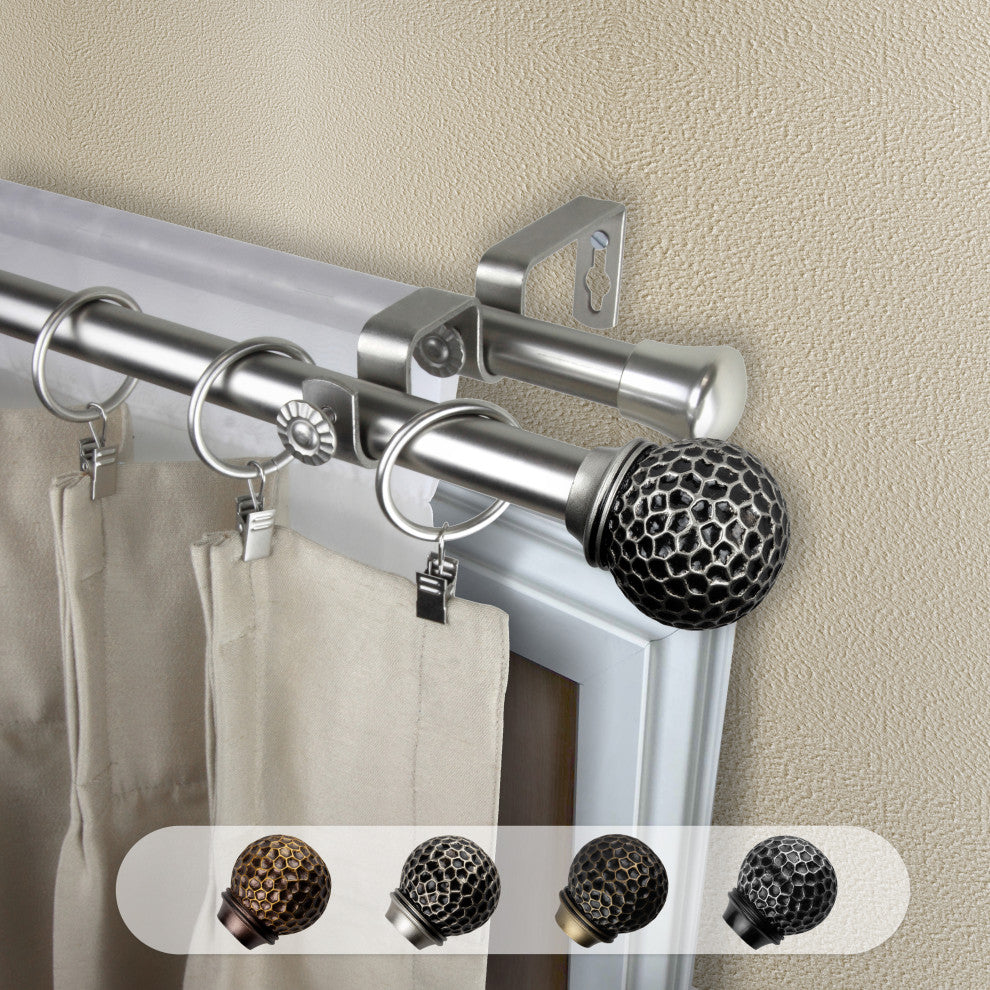 Nicholson 13/16" Double Curtain Rod Satin Nickel