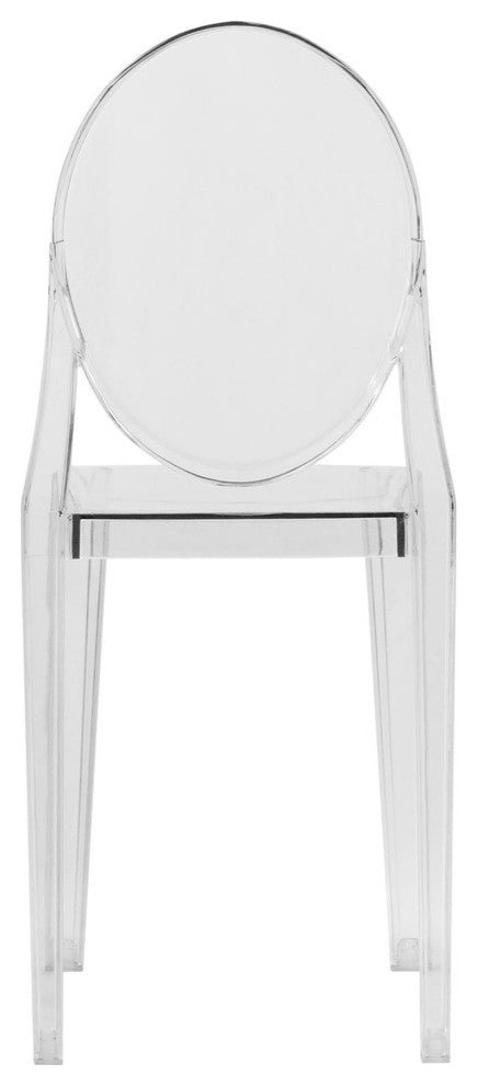 LeisureMod Marion Acrylic Modern Lucite Dining Side Chair in Clear Set of 2