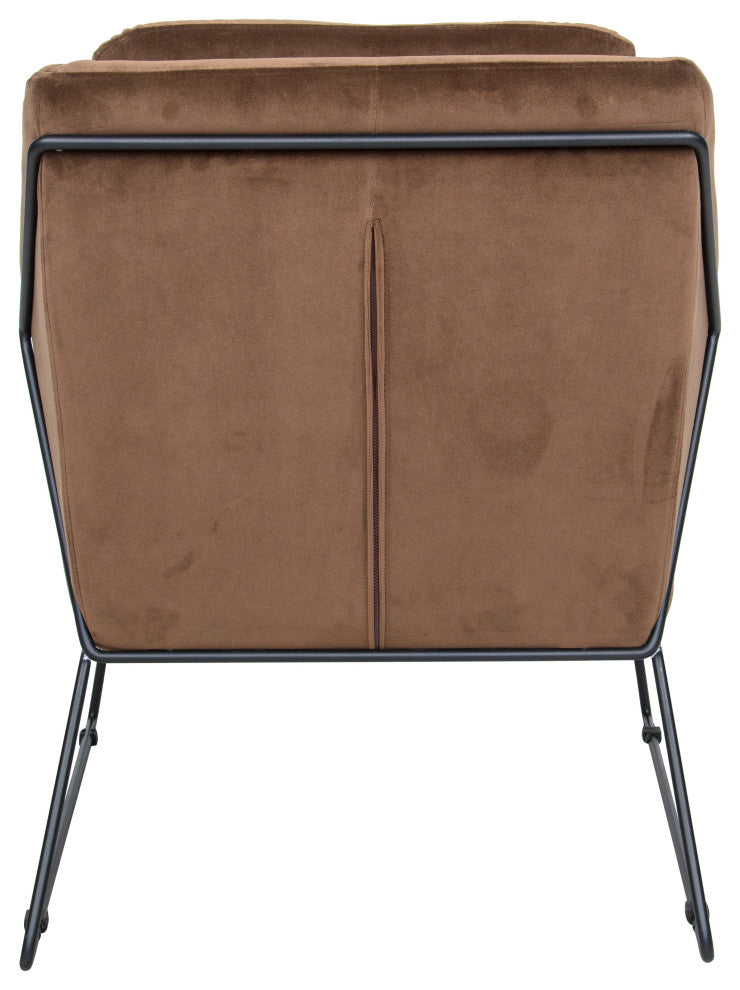 Harmony Mid-Century Modern Velvet Accent Armchair, Coffee Brown