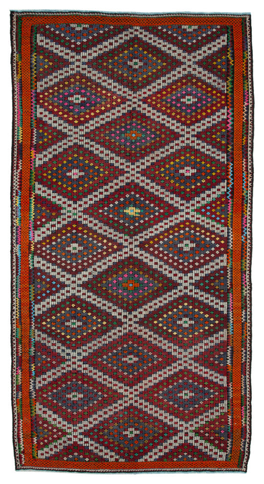 Rug N Carpet - Hand-knotted Turkish 6' 4'' x 11' 11'' Vintage Wool Kilim Rug