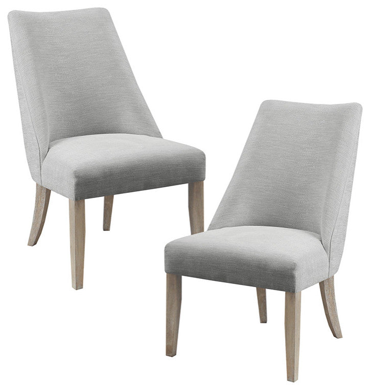 Martha Stewart Winfield Upholstered Farmhouse Dining Chair, Light Grey