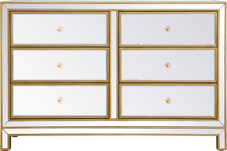 Stylish Antique Gold 6-Drawer Dresser