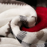 Tache Holiday Red Plaid Checkered Patchwork Throw Blanket, 90"x90"