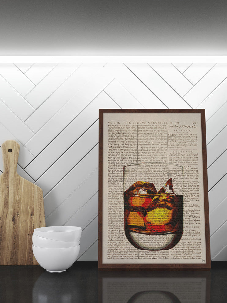 "Rum on Ice" Framed Painting Print, 24"x36"