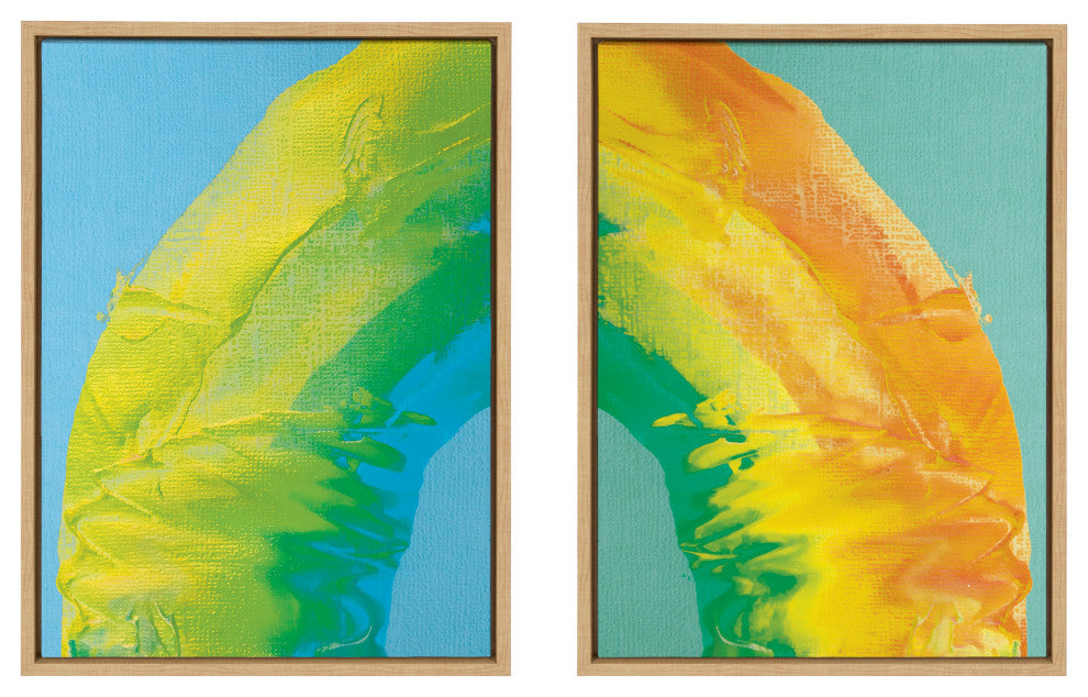 Sylvie Sorbet Framed Canvas by Mentoring Positives, Natural 2 Piece 18x24