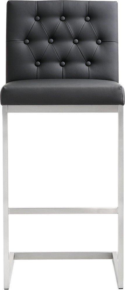 Helsinki Black Stainless Steel Barstool - Set of 2 - Black