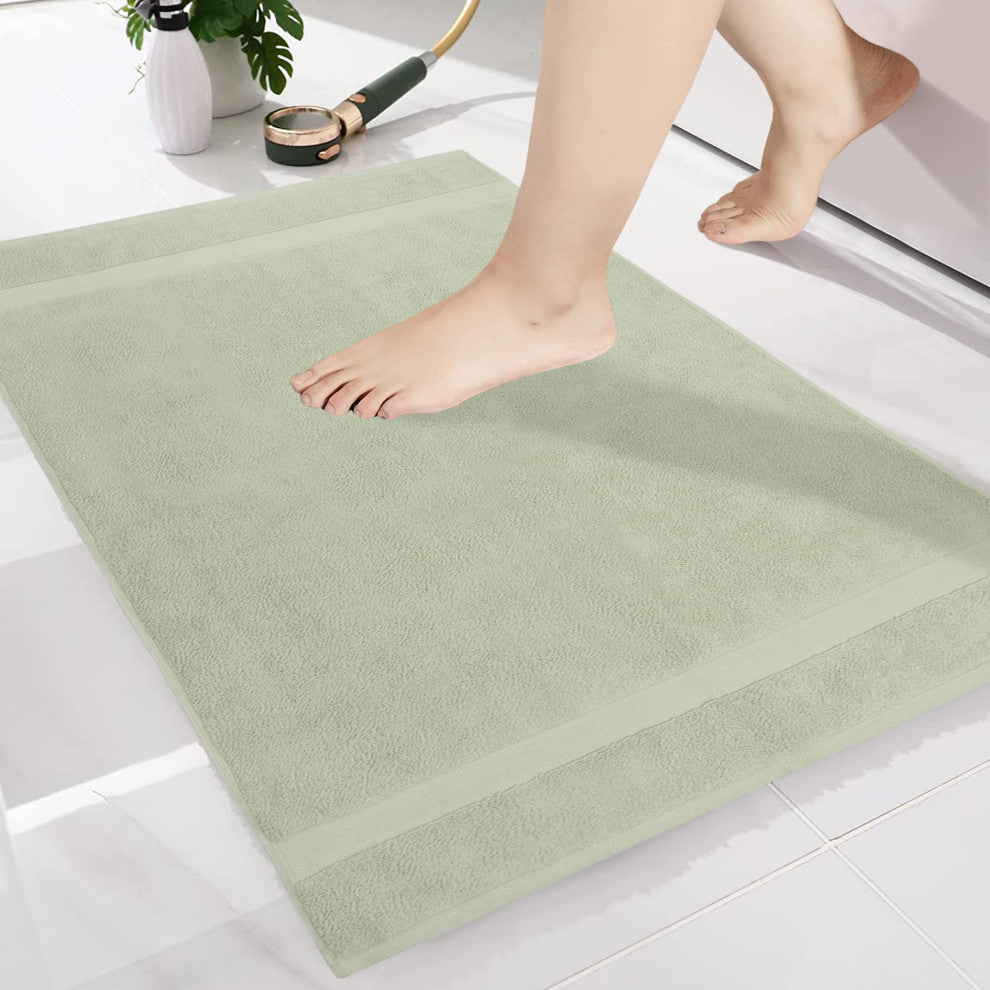 Organic Cotton Feather Touch Quick Dry 900 GSM Bath Mat, 20"X33", Green Tint