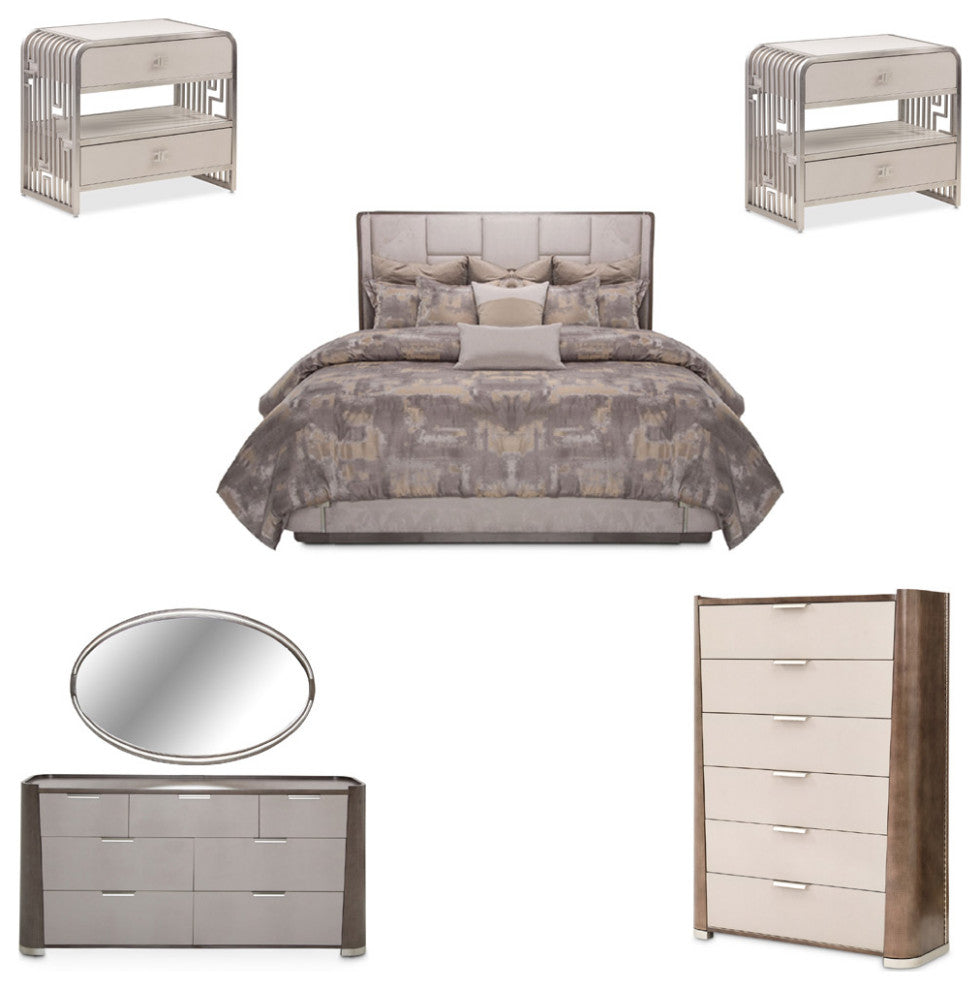 AICO Furniture Roxbury Park 6 Piece Queen Bedroom Set