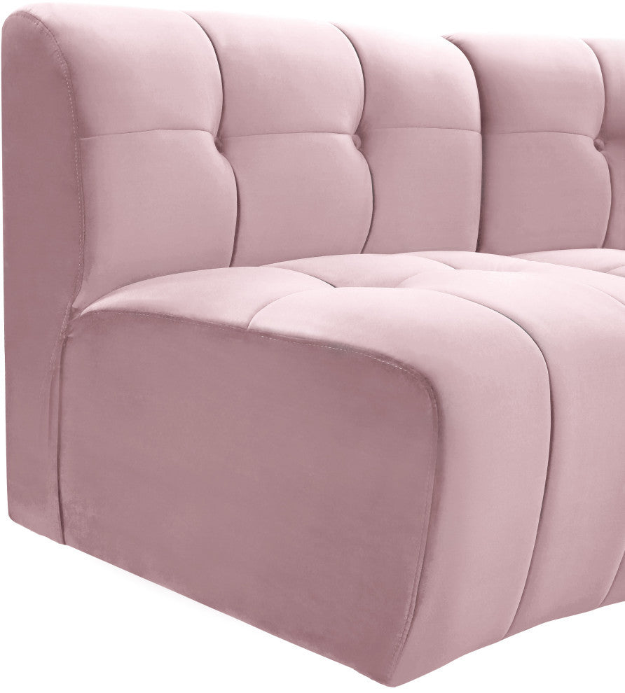Limitless Velvet Upholstered 10-Piece Modular Sectional, Pink