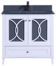36" White Sink Vanity With Mirror, Without Faucet