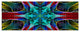 Glowing Fractal Flower Layers, Abstract Canvas Art Print, 70"x28", 6 Panels