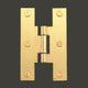 Flush Bright Solid Brass H Hinge Flush Brass 3"