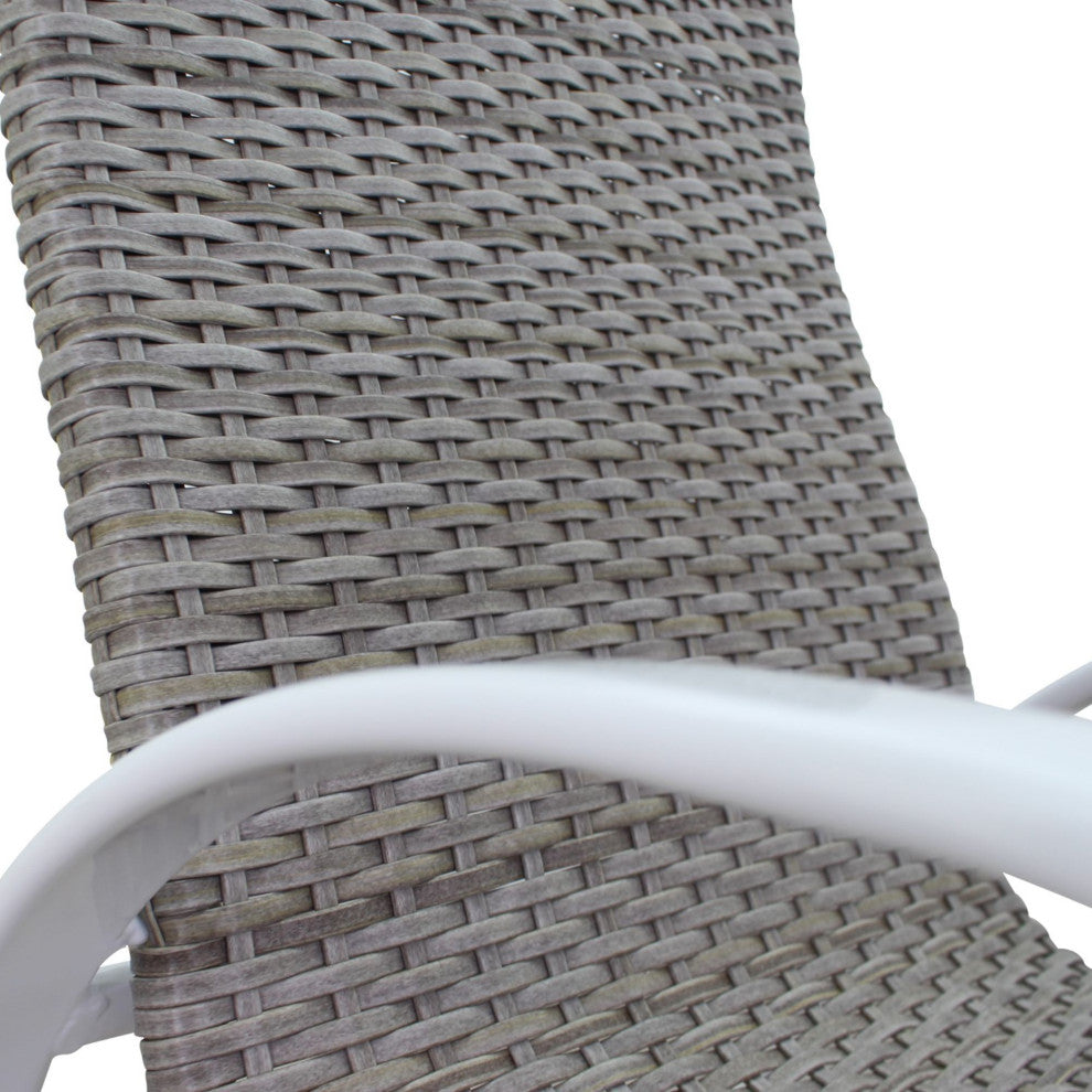 Courtyard Casual Santa Fe Wicker Spring Chairs, Set of 4, White