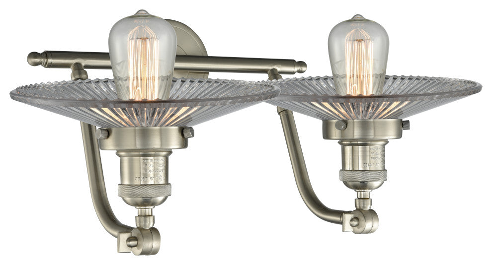 Halophane 2-Light Bath Fixture, Satin Brush Nickel, Incandescent