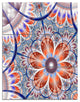 "Brown and Blue Large Fractal Flower" Metal Wall Art, 3 Panels, 28"x36"