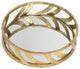 14" x 14" x 4" Gold Streamline Mirror  Tray