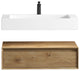 Alysa 36" Floating Bath Vanity, Acrylic Sink/Single Faucet Hole, White Oak