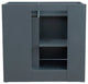 37" Single Sink Vanity, Dark Gray Finish With White Engineered Stone Top