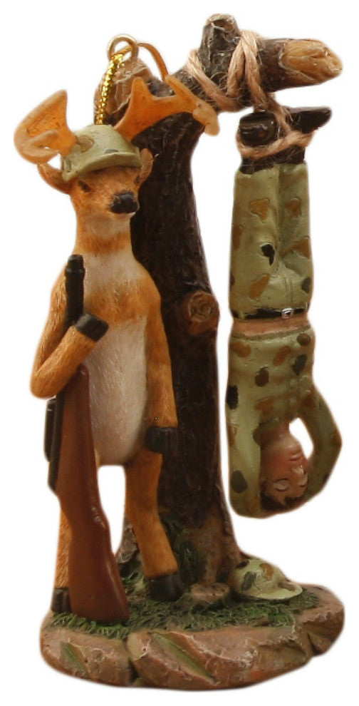 Hunter Deer Gets Man Funny Christmas Holiday Ornament Resin