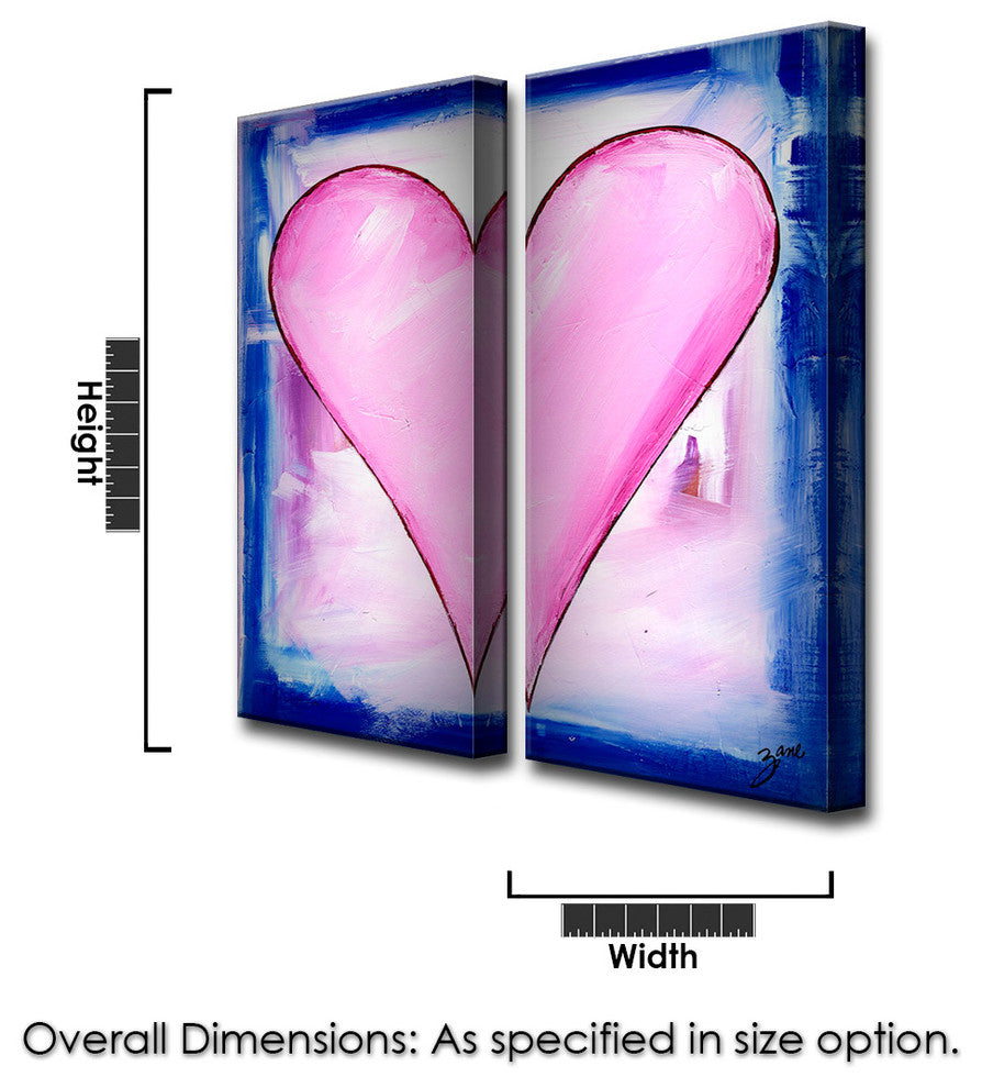 Heartwork "Rose" 2-Piece Canvas Art Set, 40"x16"