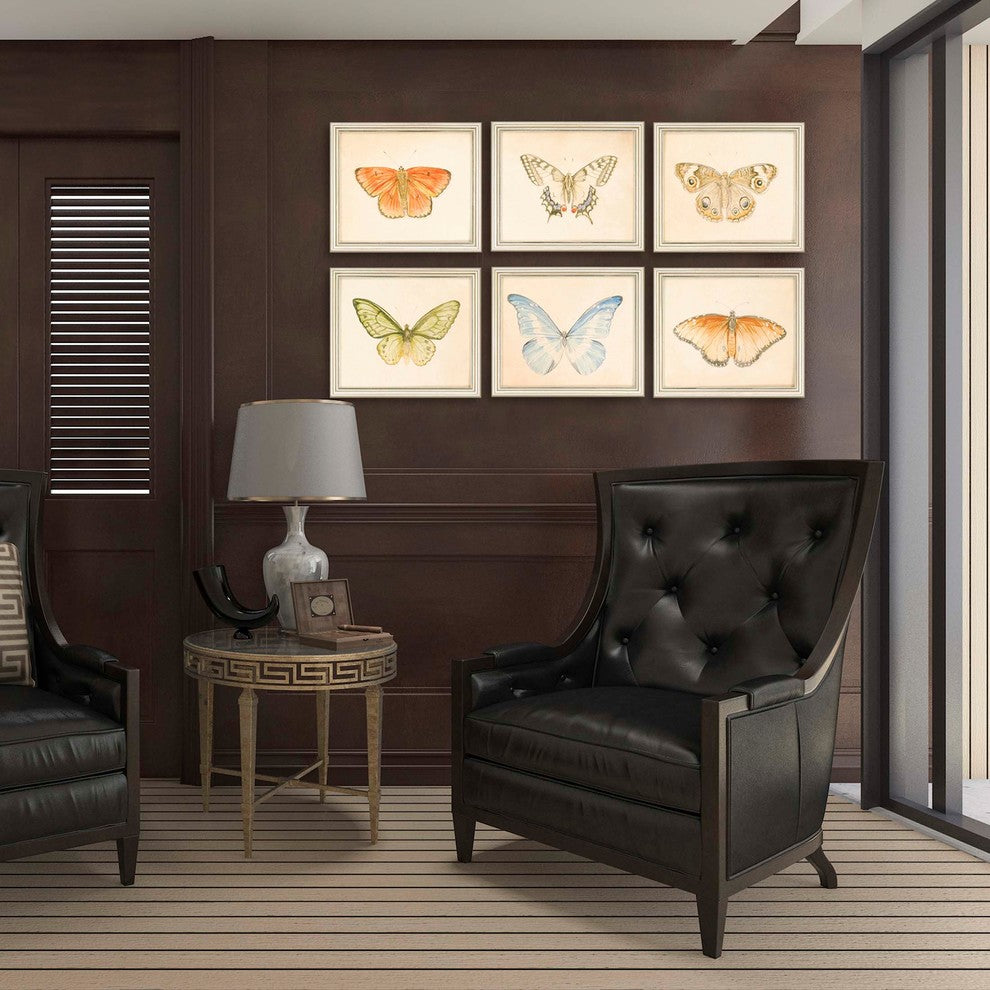 Butterflies Artwork, Set of 6, 14"x12"