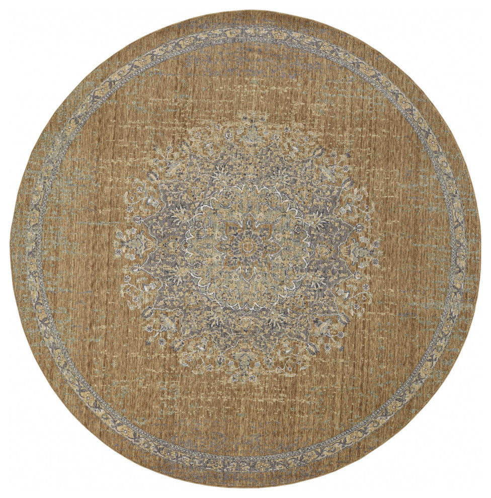6' Round  Polyester Sage Area Rug