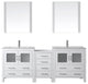 Dior 82" Double Bathroom Vanity, White With Slim White Ceramic Tops