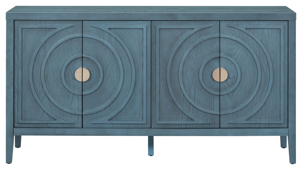 TATEUS 60" Rustic Entrance Furniture Retro Sideboard Living Room Antique Blue