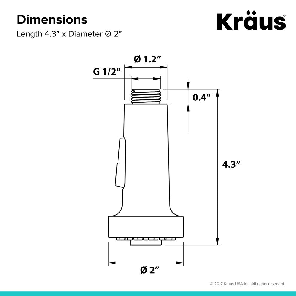 Dual Function Kitchen Faucet Sprayer, Chrome