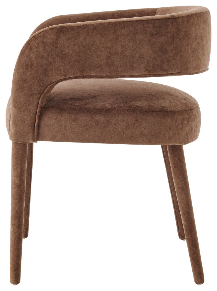 Lauryn Velvet Dining Side Chair, Dainty Brown