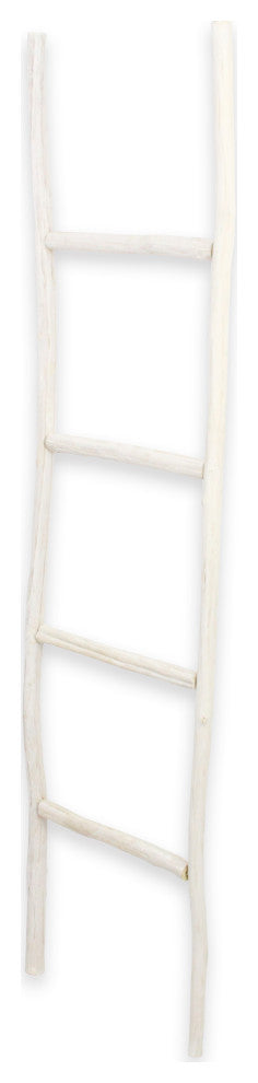 White Wash Wood Ladder