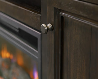 68" Fireplace Console Entertainment, Brown