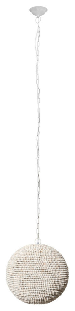 Whitewash Beaded Ball Hanging Light