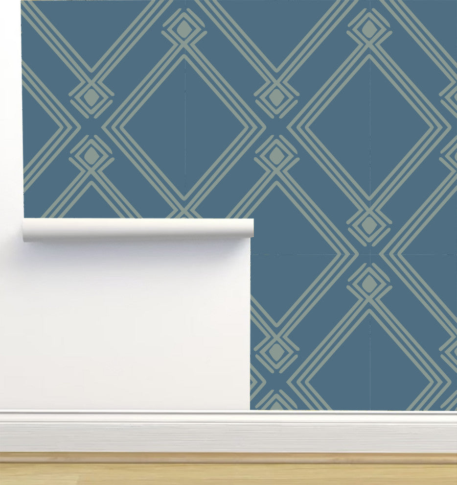 Diamond Air Force Blue Wallpaper by Monor Designs, 24"x72"