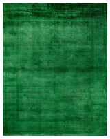 Overdyed, One-of-a-Kind Hand-Knotted Area Rug Green, 8'2"x10'1"