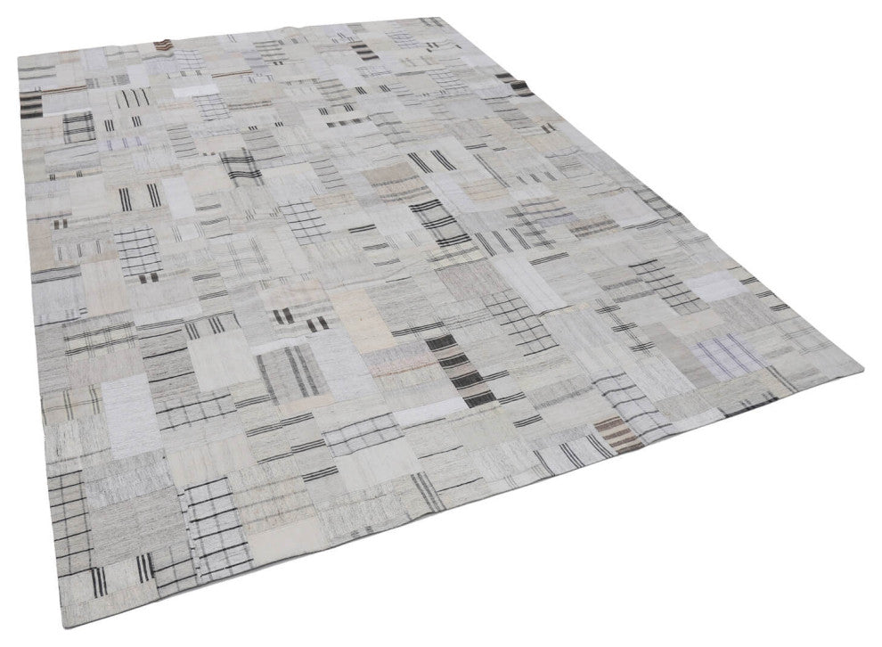 Rug N Carpet - Handmade Oriental 9' 9'' x 13' 2'' Unique Patchwork Kilim Rug