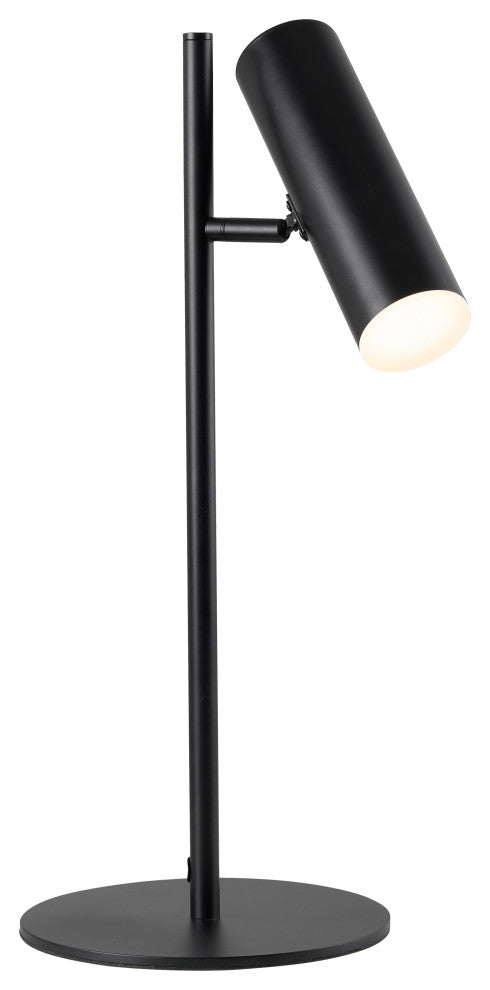 Matte Black Modern Table Lamp With Frosted Acrylic