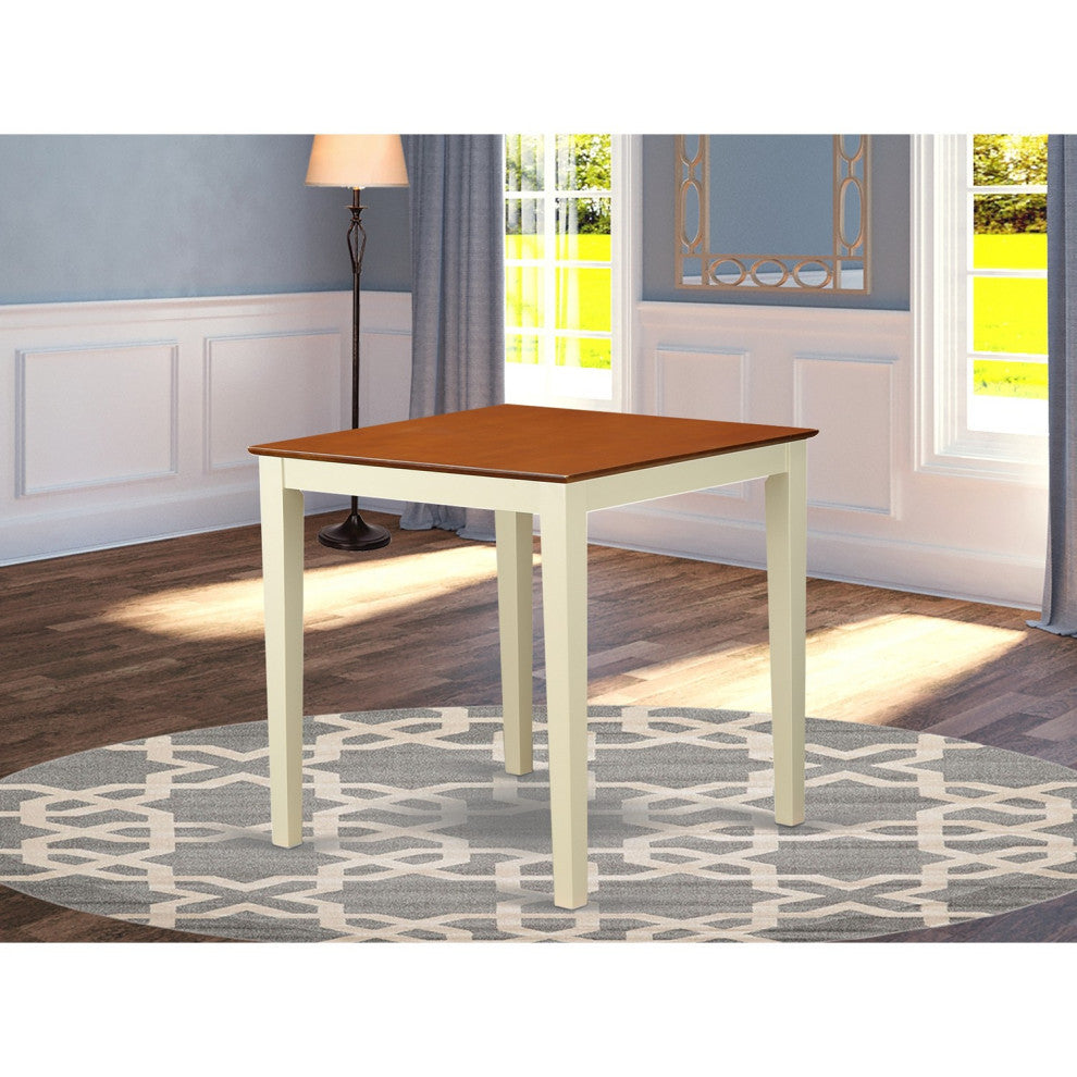 Vernon Pub, Counter Height Square Table Buttermilk and Cherry Finish