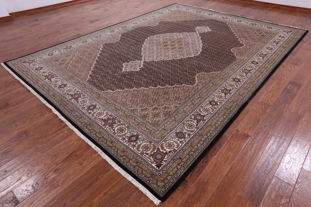 Persian Tabriz Handmade Wool & Silk Rug 8' 11" X 12' 2" - Q13004